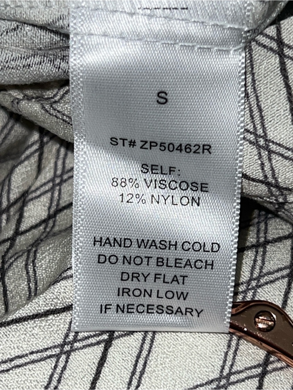 NWT Peach Wide Leg Palazzo Pants Plaid Boho Flowy Small Ivory/Dark Gray - Picture 15 of 16